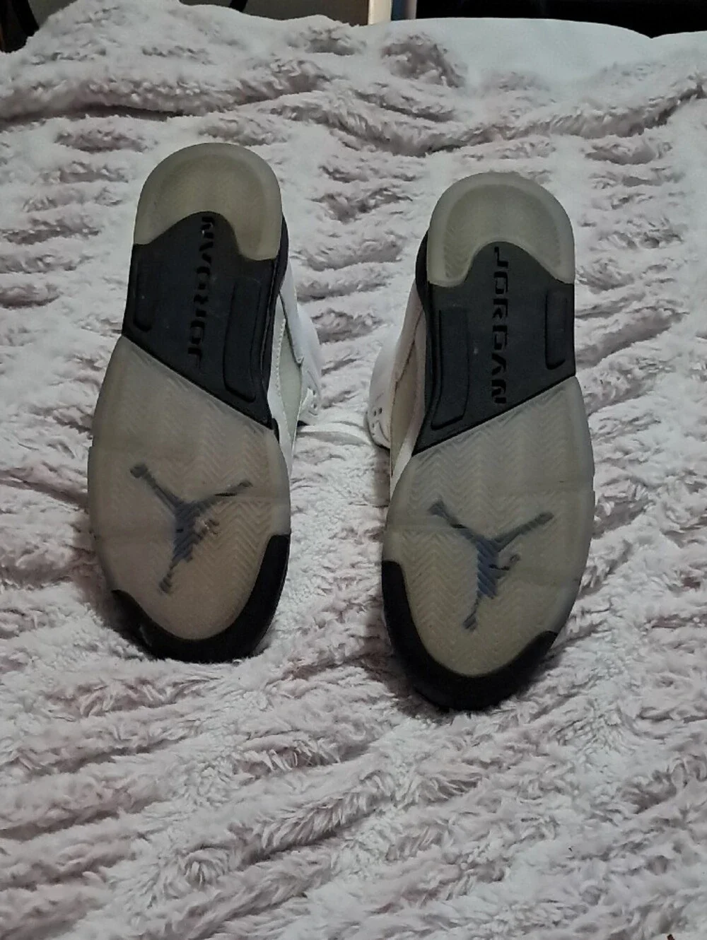 Jordan Kids White and Purple Mid-Top Sneakers